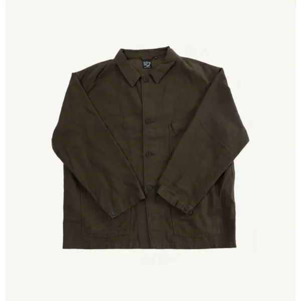 orSlow Cotton Linen Moleskin Relax Fit Simple Work Jacket Front